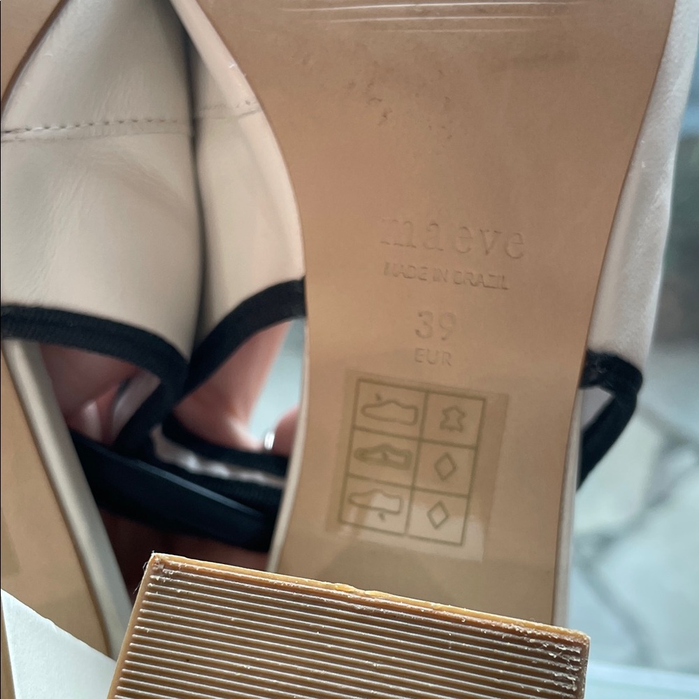 Anthropologie x Maeve Ballet Ankle Wrap Heels ivory - Picture 8 of 16